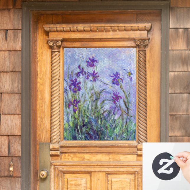 Claude Monet - Lilac Irises / Iris Mauves Window Cling (Home Door)