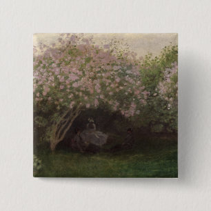 Claude Monet Lilacs, Grey Weather, 1872 15 Cm Square Badge