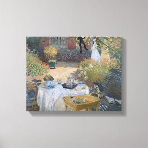 Claude Monet Luncheon: Monet's garden Argenteuil Canvas Print