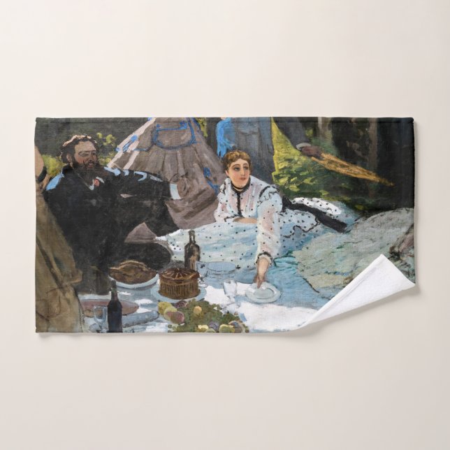 Claude Monet - Luncheon on the Grass, Right Panel Bath Towel Set (Hand Towel)