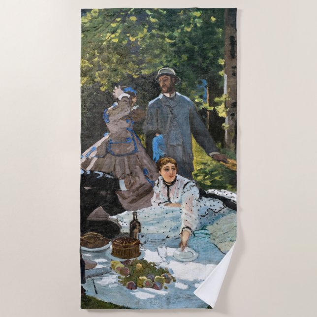 Claude Monet - Luncheon on the Grass, Right Panel Beach Towel (Front)