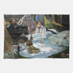 Claude Monet - Luncheon on the Grass, Right Panel Tea Towel