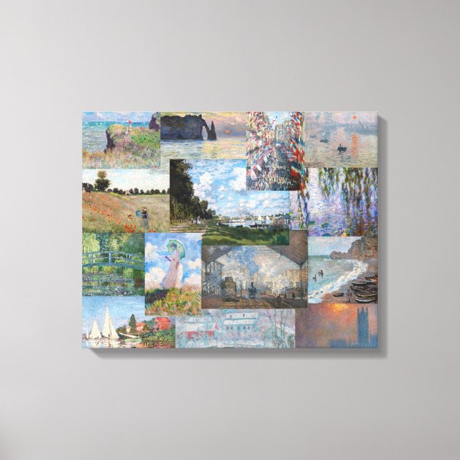 Claude Monet - Masterpieces Patchwork Canvas Print (Front)