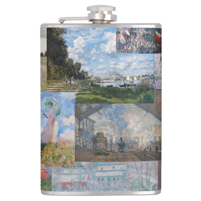 Claude Monet - Masterpieces Patchwork Hip Flask (Front)