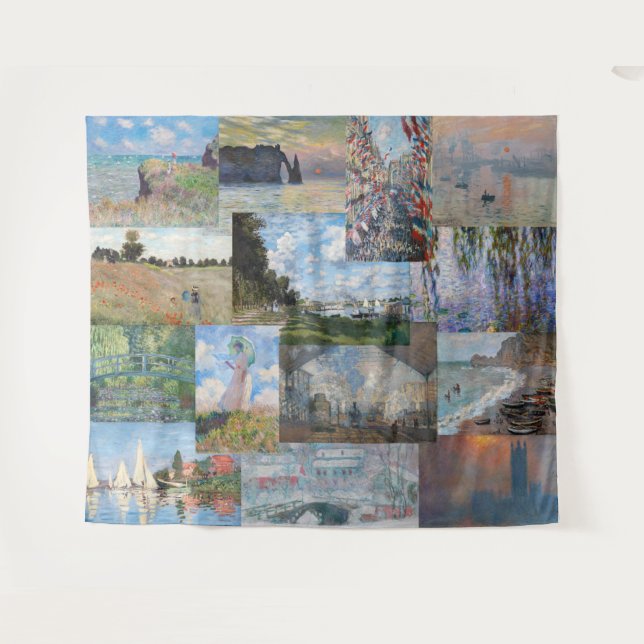 Claude Monet - Masterpieces Patchwork Tapestry (Front (Horizontal))