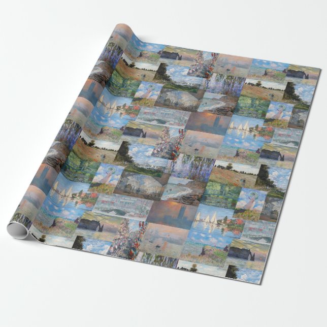 Claude Monet - Masterpieces Patchwork Wrapping Paper (Unrolled)