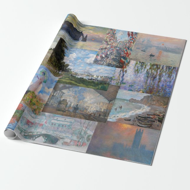 Claude Monet - Masterpieces Patchwork Wrapping Paper (Unrolled)