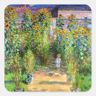 Claude Monet: Monet's Garden at Vétheuil Square Sticker