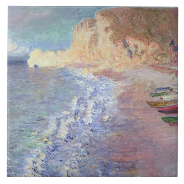 Claude Monet | Morning at Etretat Tile (Front)