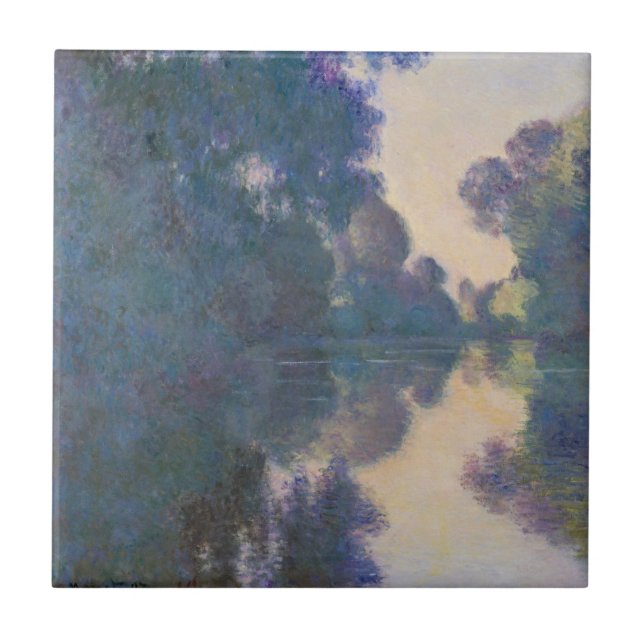 Claude Monet | Morning on the Seine near Giverny Tile (Front)
