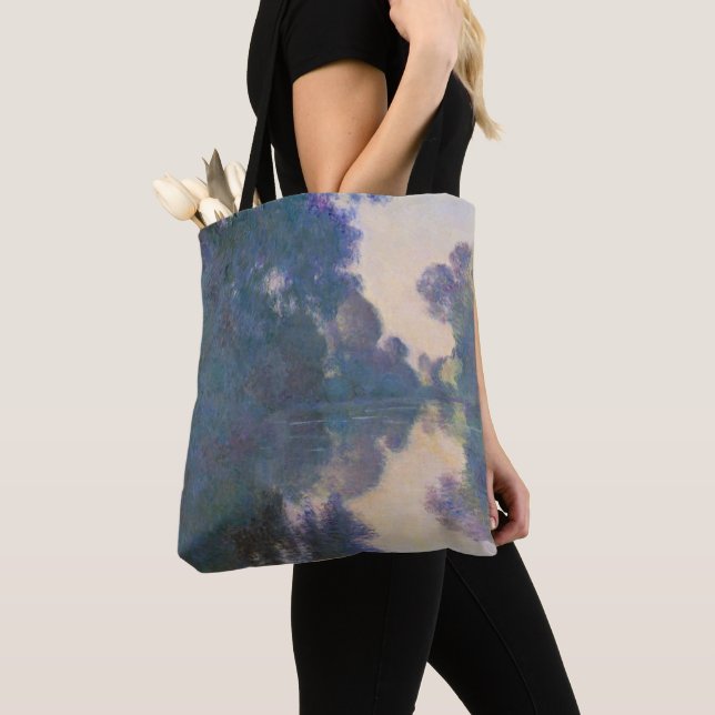 Claude Monet | Morning on the Seine near Giverny Tote Bag (Close Up)