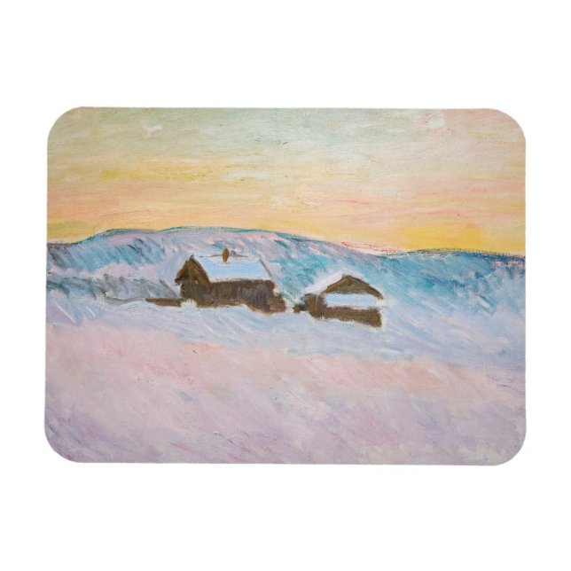 Claude Monet - Norway Landscape, Blue Houses Magnet (Horizontal)
