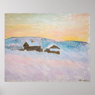 Claude Monet - Norway Landscape, Blue Houses Poster