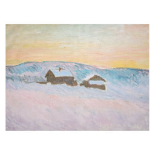 Claude Monet - Norway Landscape, Blue Houses Tablecloth
