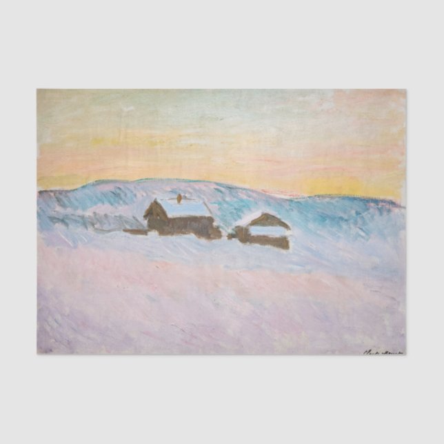 Claude Monet - Norway Landscape, Blue Houses Tissue Paper (Front)