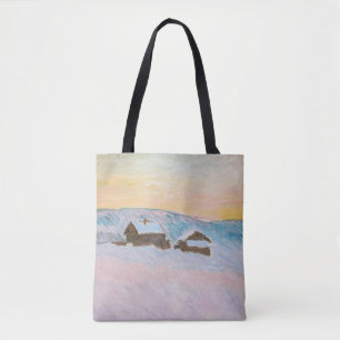 Claude Monet - Norway Landscape, Blue Houses Tote Bag
