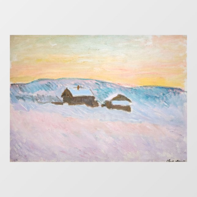 Claude Monet - Norway Landscape, Blue Houses Window Cling (Sheet)
