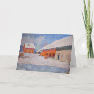 Claude Monet - Norway, Red Houses at Bjornegaard Card