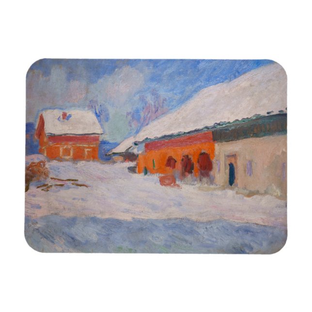 Claude Monet - Norway, Red Houses at Bjornegaard Magnet (Horizontal)