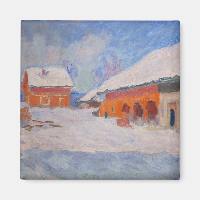 Claude Monet - Norway, Red Houses at Bjornegaard Magnet (Front)