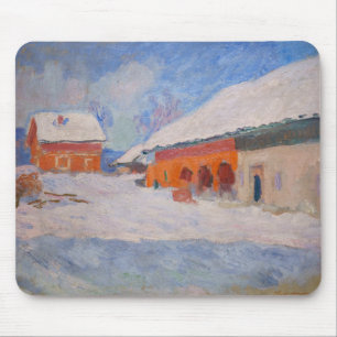 Claude Monet - Norway, Red Houses at Bjornegaard Mouse Mat
