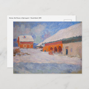 Claude Monet - Norway, Red Houses at Bjornegaard Postcard