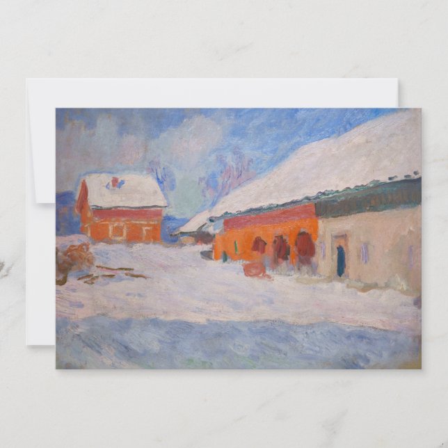 Claude Monet - Norway, Red Houses at Bjornegaard Thank You Card (Front)