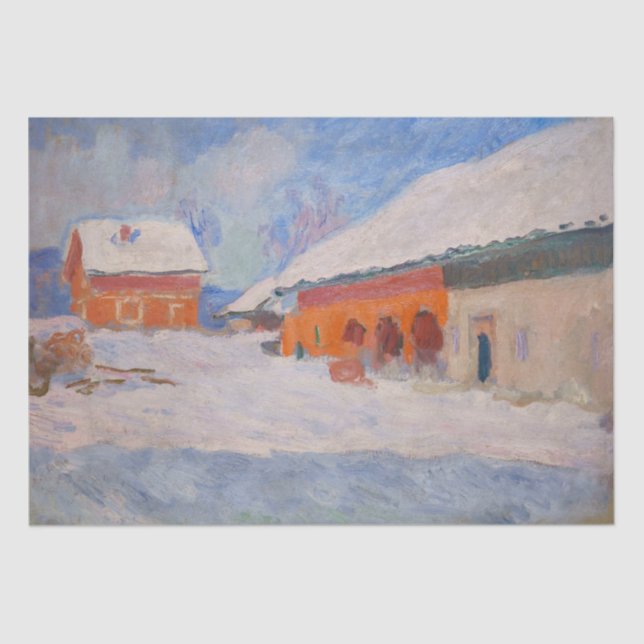 Claude Monet - Norway, Red Houses at Bjornegaard Tissue Paper (Front)