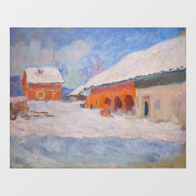 Claude Monet - Norway, Red Houses at Bjornegaard Window Cling (Sheet)