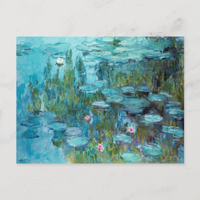 Claude Monet Nympheas Water Lilies Flowers Pond   Postcard (Front)