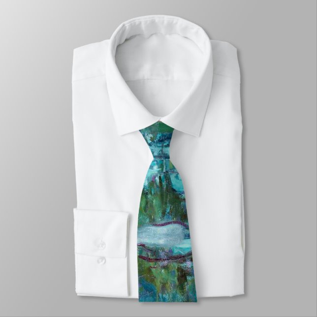 Claude Monet Nympheas Water Lilies Flowers Pond  Tie (Tied)