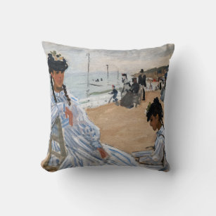 Claude Monet - On the Beach at Trouville Cushion