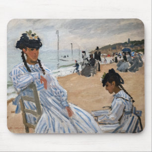 Claude Monet - On the Beach at Trouville Mouse Mat