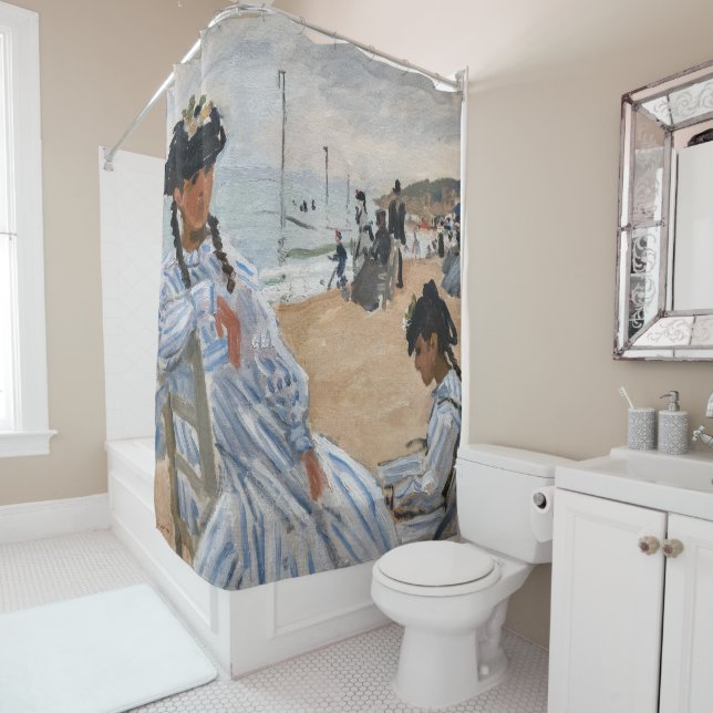 Claude Monet - On the Beach at Trouville Shower Curtain (In Situ)