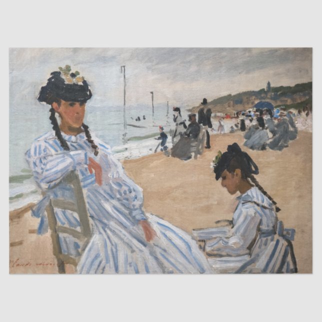 Claude Monet - On the Beach at Trouville Tissue Paper (Front)
