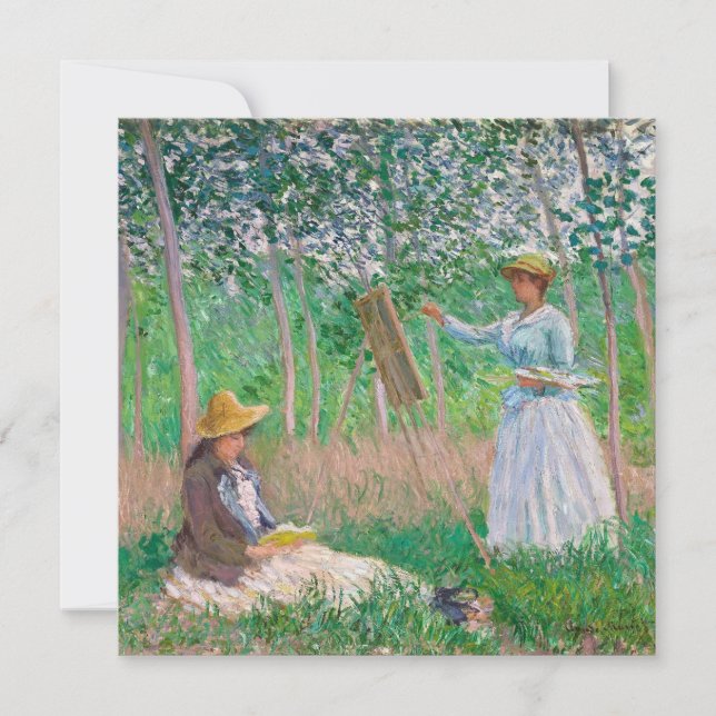 Claude Monet - Painters In Garden Holiday Card (Front)