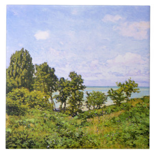 Claude Monet painting, By the Sea, Tile