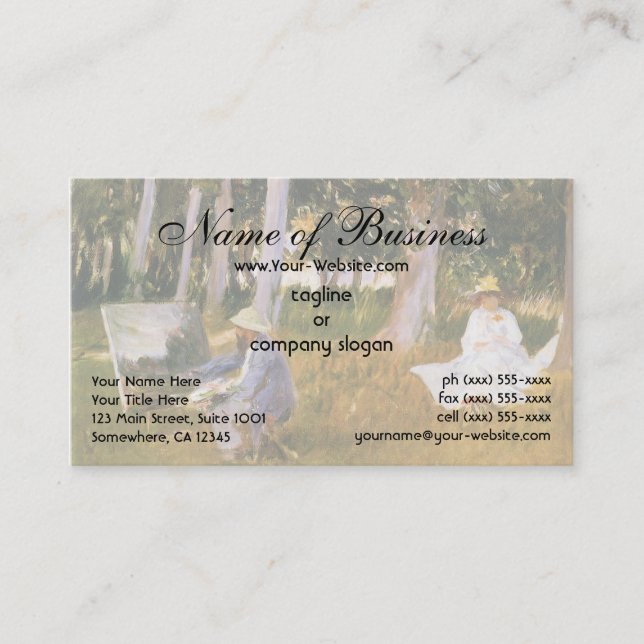 Claude Monet Painting, Edge of a Wood  by Sargent Business Card (Front)