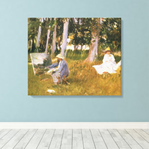 Claude Monet Painting, Edge of a Wood by Sargent Canvas Print