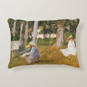 Claude Monet Painting, Edge of a Wood by Sargent Decorative Cushion