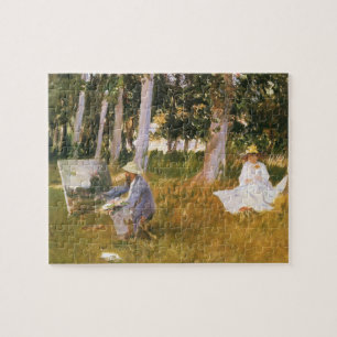 Claude Monet Painting, Edge of a Wood by Sargent Jigsaw Puzzle