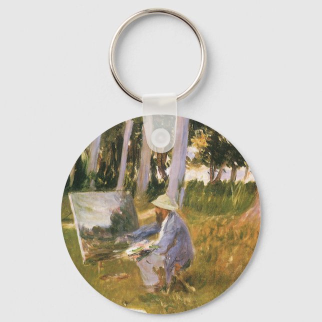 Claude Monet Painting, Edge of a Wood by Sargent Key Ring (Front)