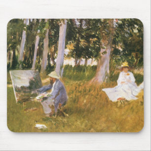 Claude Monet Painting, Edge of a Wood by Sargent Mouse Mat