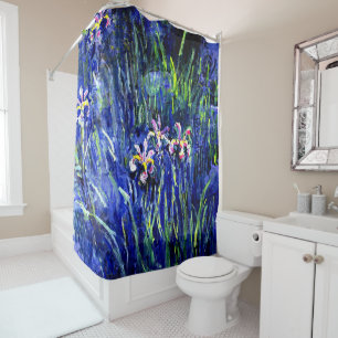 Claude Monet painting, Irises Shower Curtain