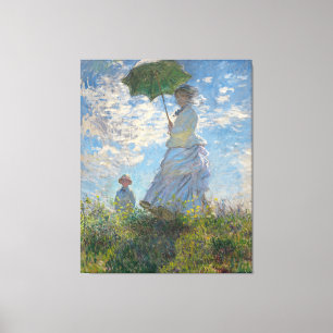 Claude Monet Painting of Lady with Parasol Canvas Print