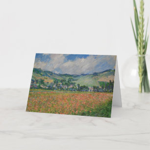 Claude Monet Painting, Poppy Field at Giverny Card