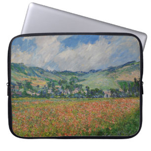 Claude Monet Painting, Poppy Field at Giverny Laptop Sleeve