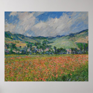 Claude Monet Painting, Poppy Field at Giverny Poster