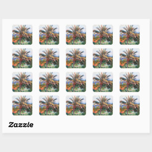 Claude Monet, Palm Tree at Bordighera, Square Sticker