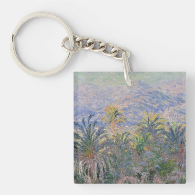 Claude Monet | Palm Trees at Bordighera Key Ring (Front)
